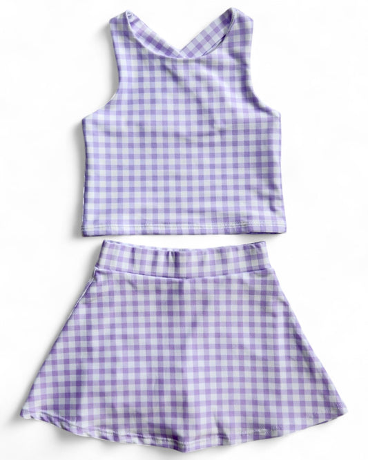 Playdate Set - Double Lilac Check